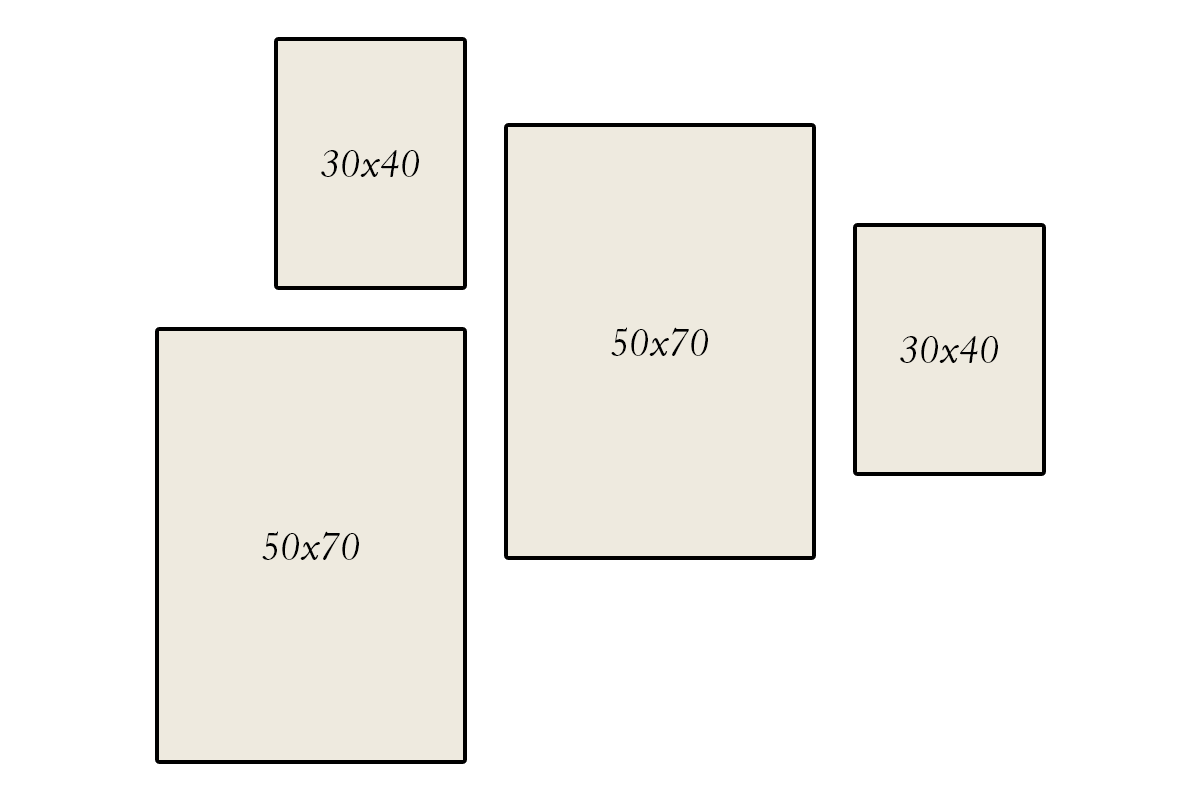 Izkārtojumi vidēja izmēra galerijas sienai 4 Izkārtojumi vidēja izmēra galerijas sienai 4