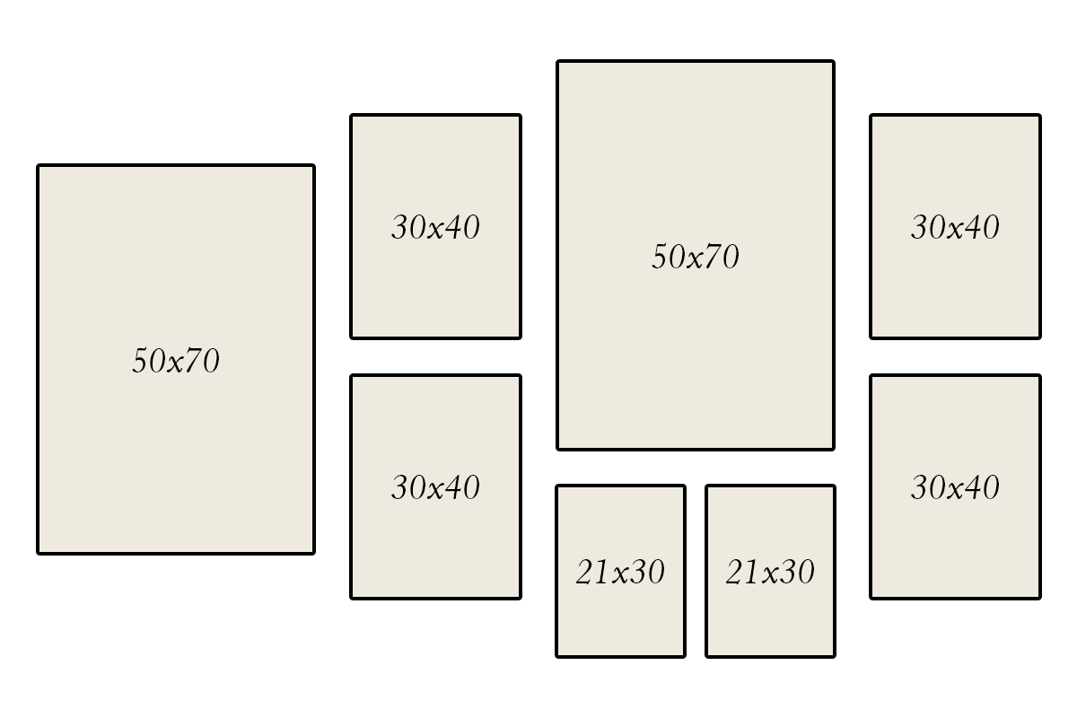 Izkārtojumi lielai galerijas sienai 9 Izkārtojumi lielai galerijas sienai 9